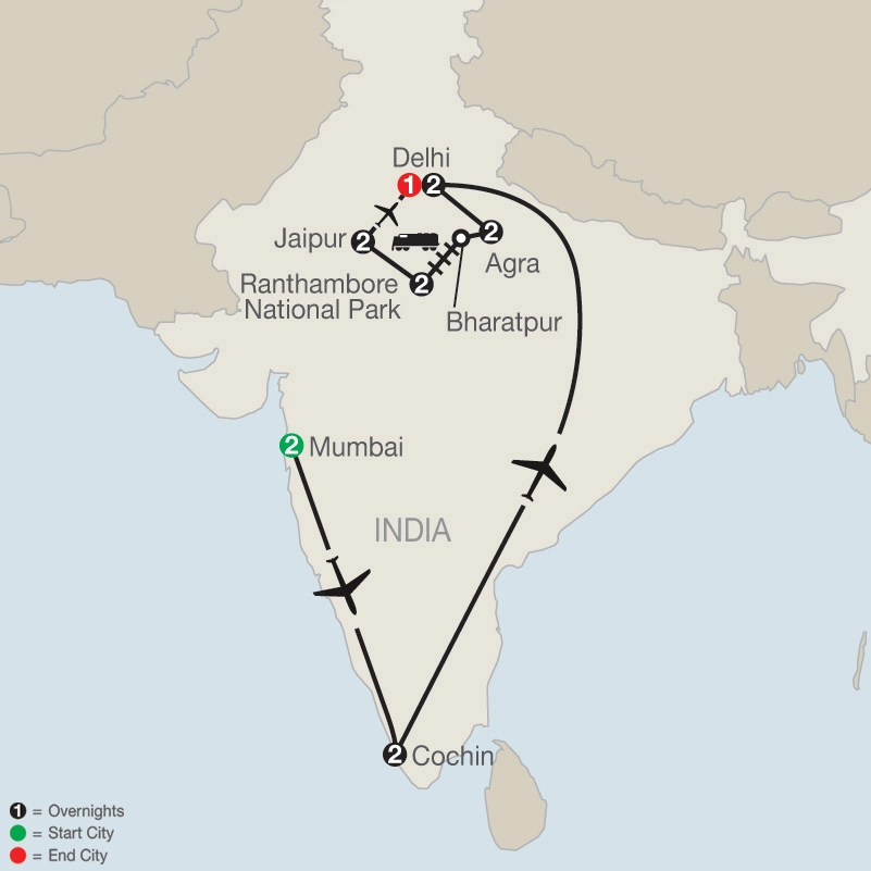 Icons of India: The Taj, Tigers & Beyond with Southern India