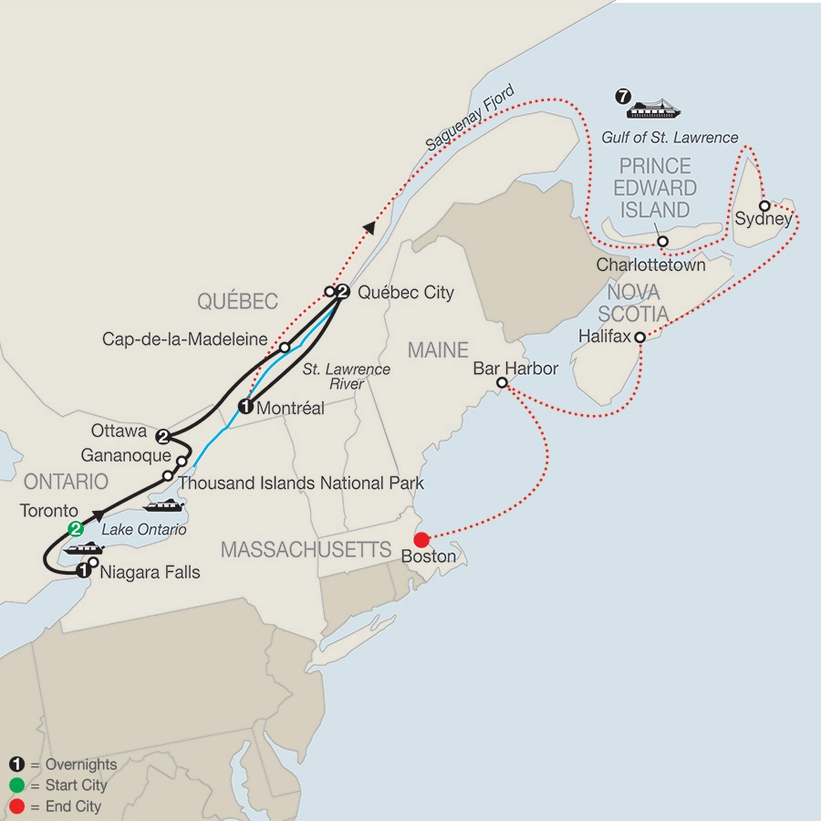 Historic Cities of Eastern Canada with Canada & New England Discovery Cruise
