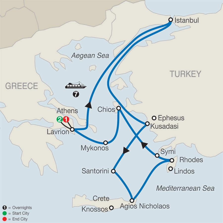 Iconic Aegean with 7-Night Cruise