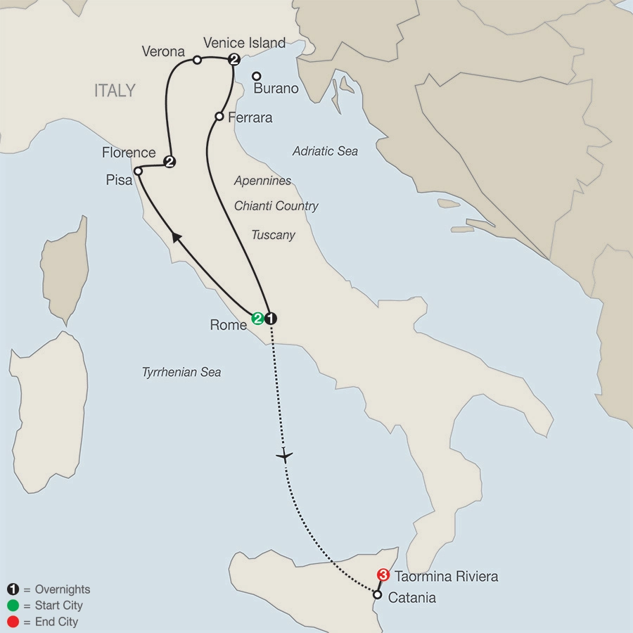 Italy’s Great Cities with Taormina Riviera