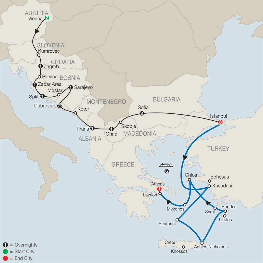 From Vienna to Istanbul with Aegean Cruise