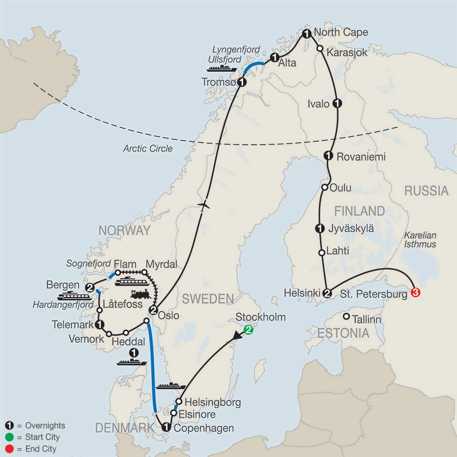 The Grand Scandinavian Circle Tour with St. Petersburg