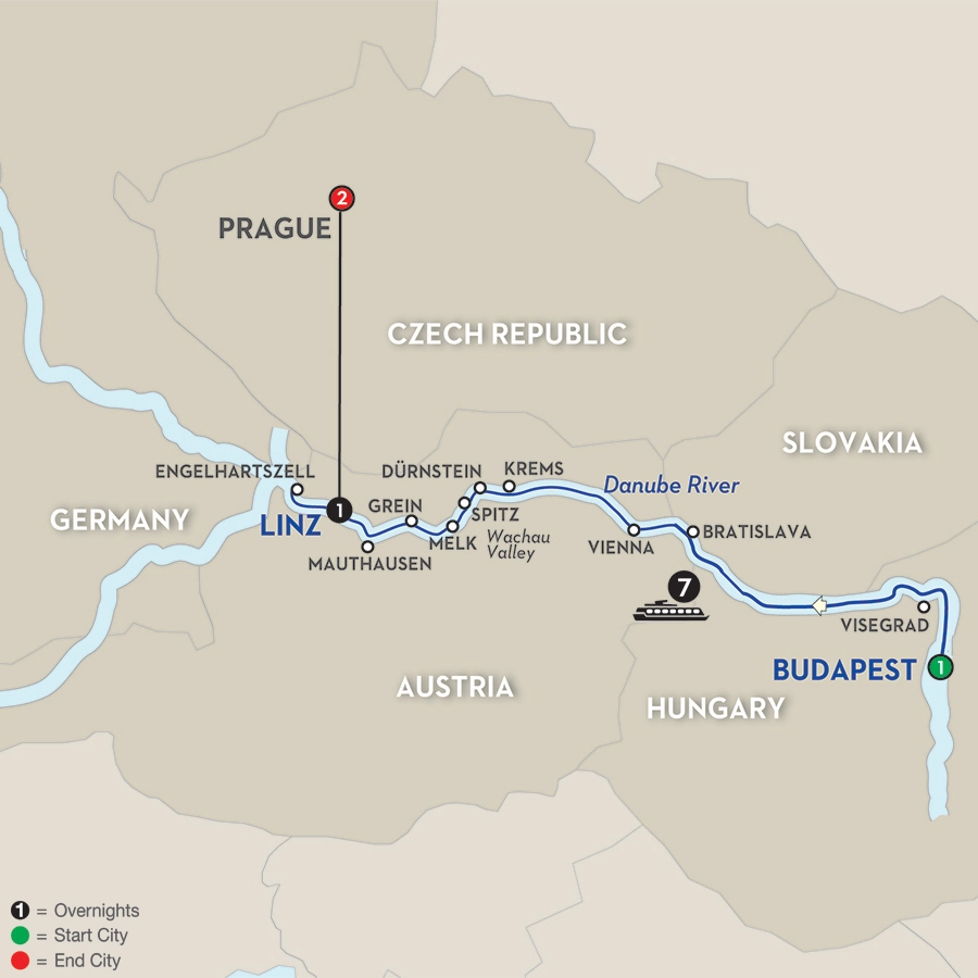 Active Discovery on the Danube with Prague – Westbound
