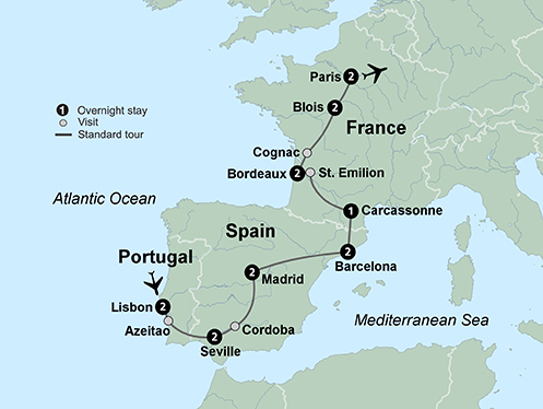 Portugal, Spain & France