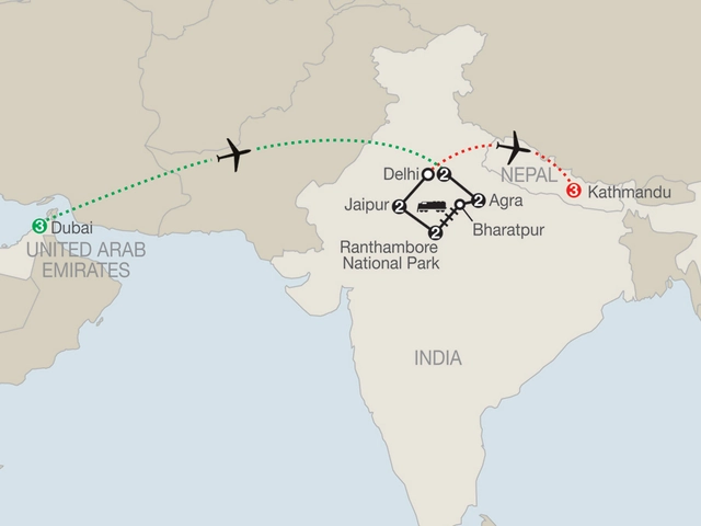 Icons of India: The Taj, Tigers & Beyond with Dubai & Nepal