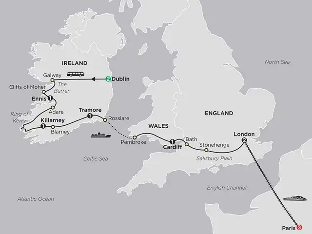 From Dublin to London with Paris