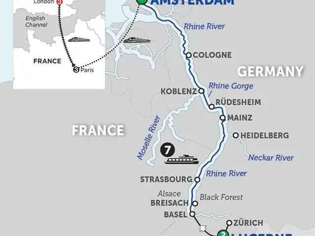 Festive Time on the Romantic Rhine with Lucerne, Paris & London