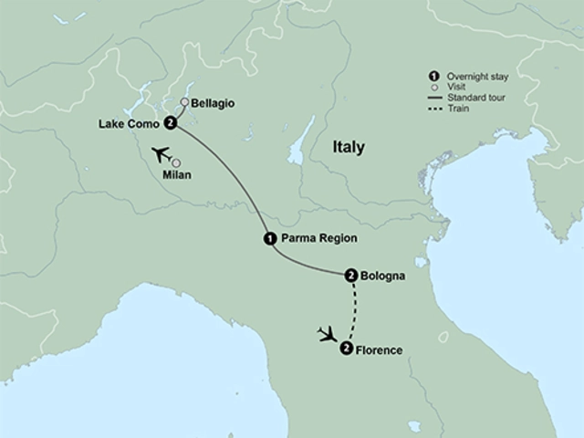Italy's Bella Vita featuring Florence, Bologna and Lake Como