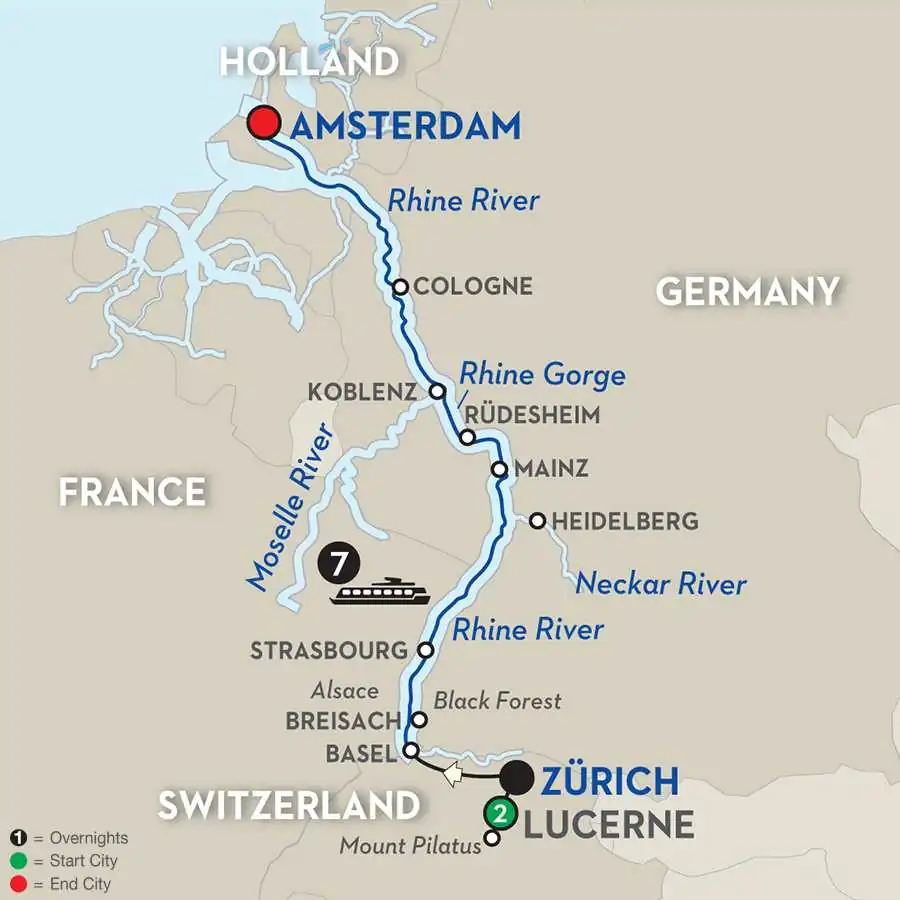 Festive Time on the Romantic Rhine with Lucerne - Northbound