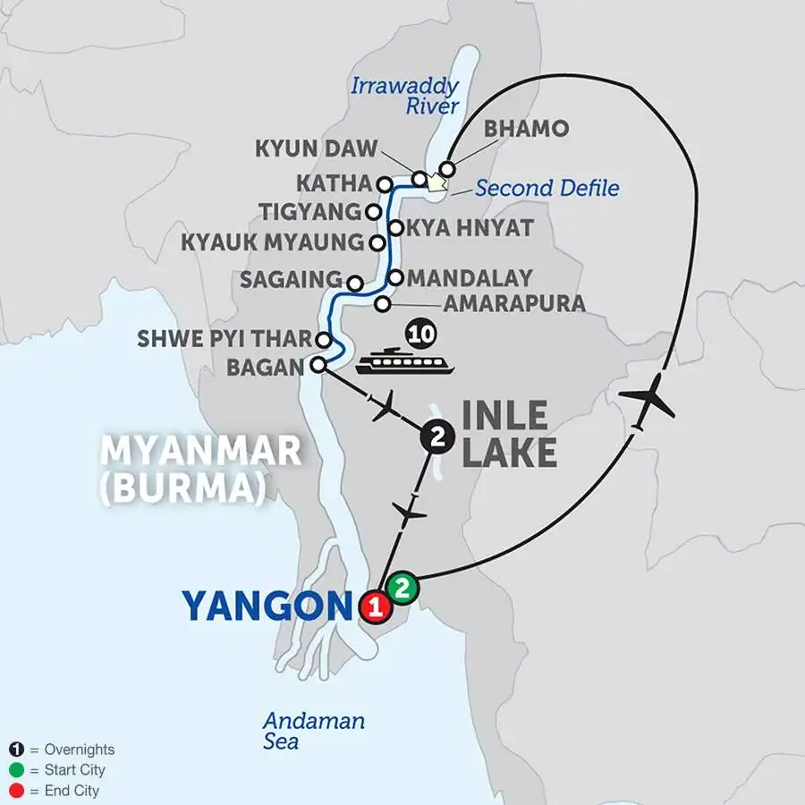 Spirit of Myanmar & the Untouched Upper Irrawaddy - Southbound