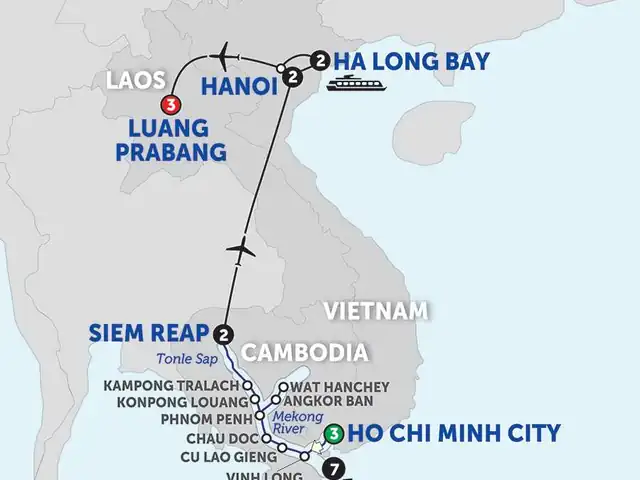 The Heart of Cambodia & Vietnam with Luang Prabang - Northbound