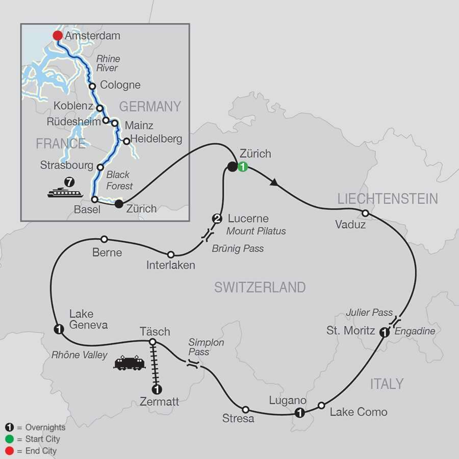 The Best of Switzerland with Romantic Rhine