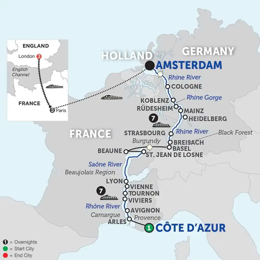 Sounds of Jazz on the Rhine & Rhône Revealed with Paris & London - Northbound