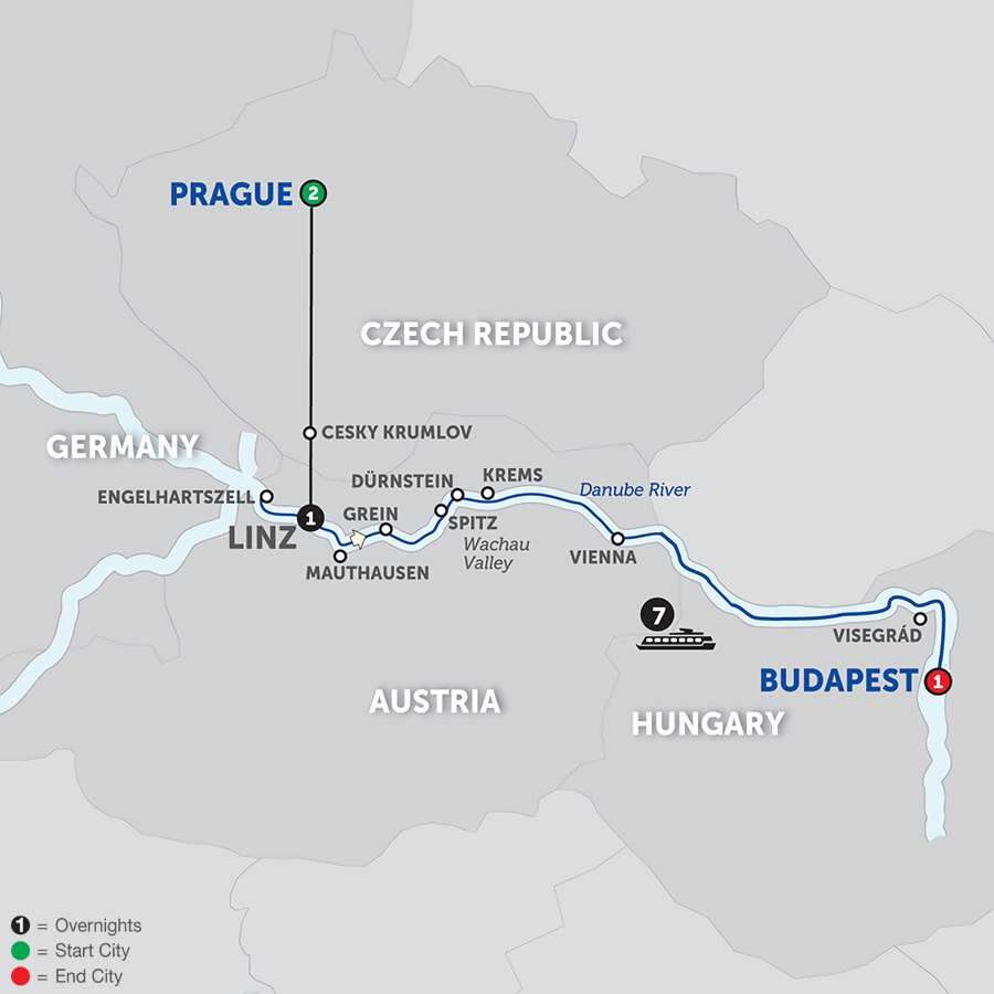 Active Discovery on the Danube with Prague - Eastbound