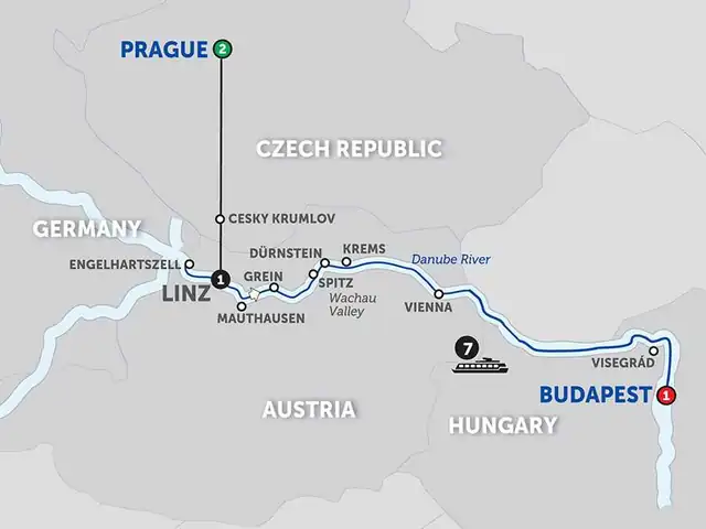 Active Discovery on the Danube with Prague - Eastbound
