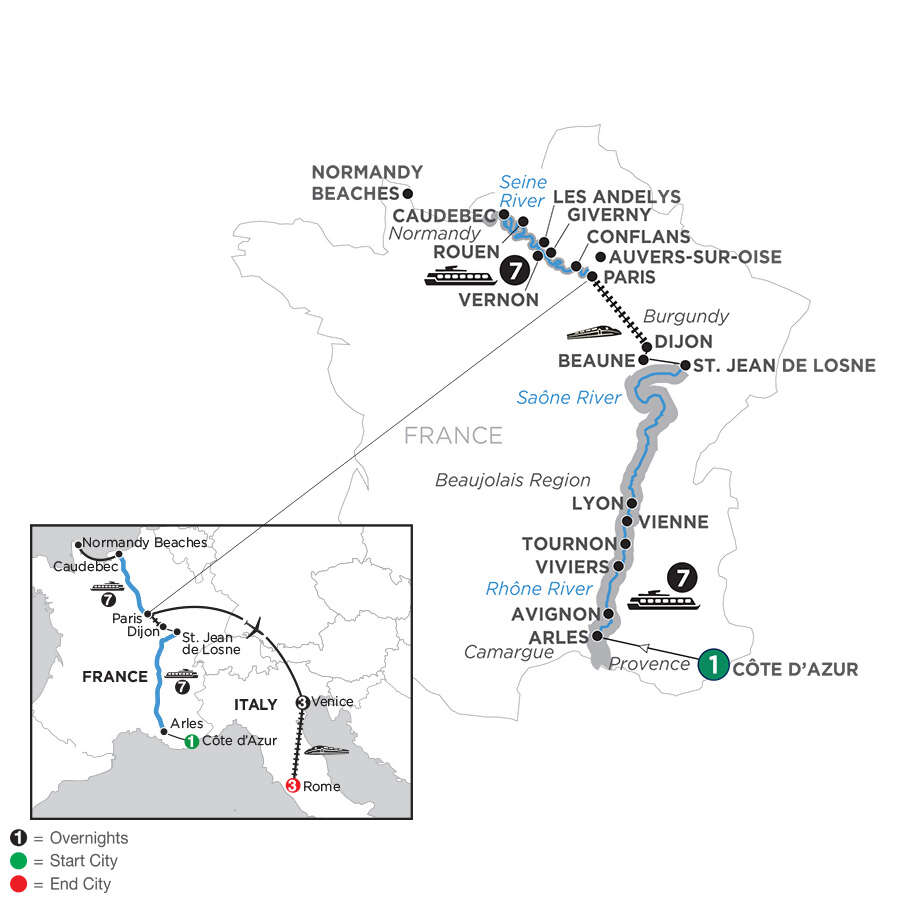 Grand France with 3 Nights Venice & 3 Nights Rome – Northbound