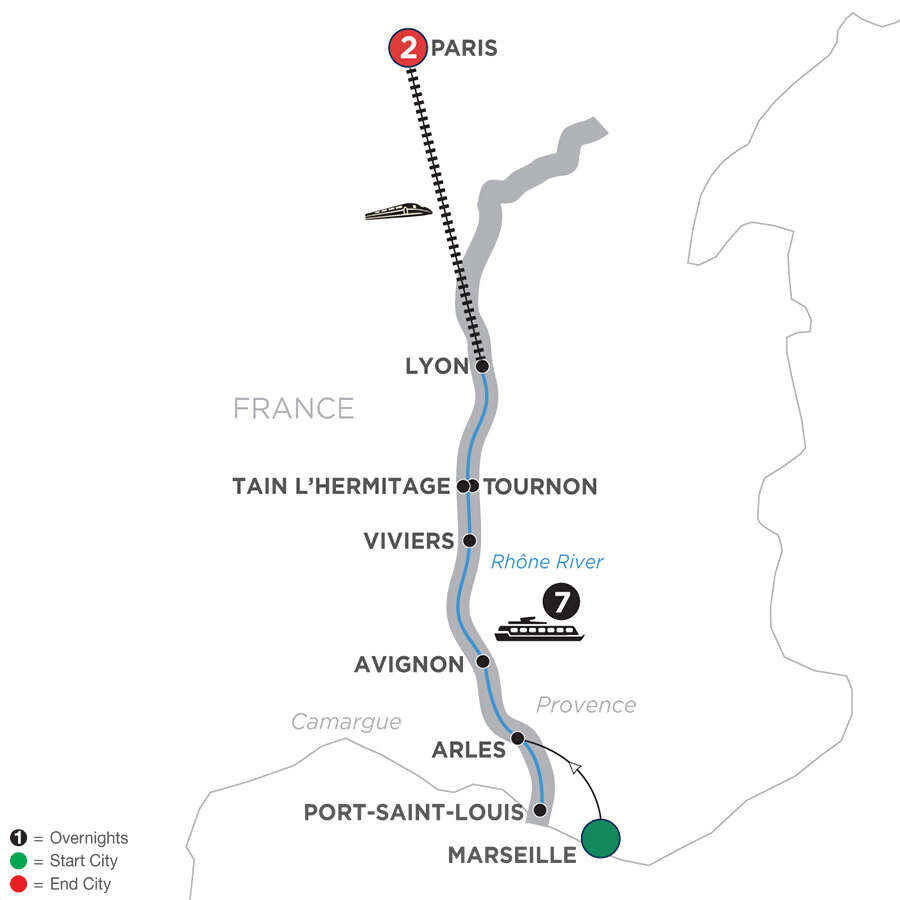 Active Discovery on the Rhône with 2 Nights Paris – Northbound