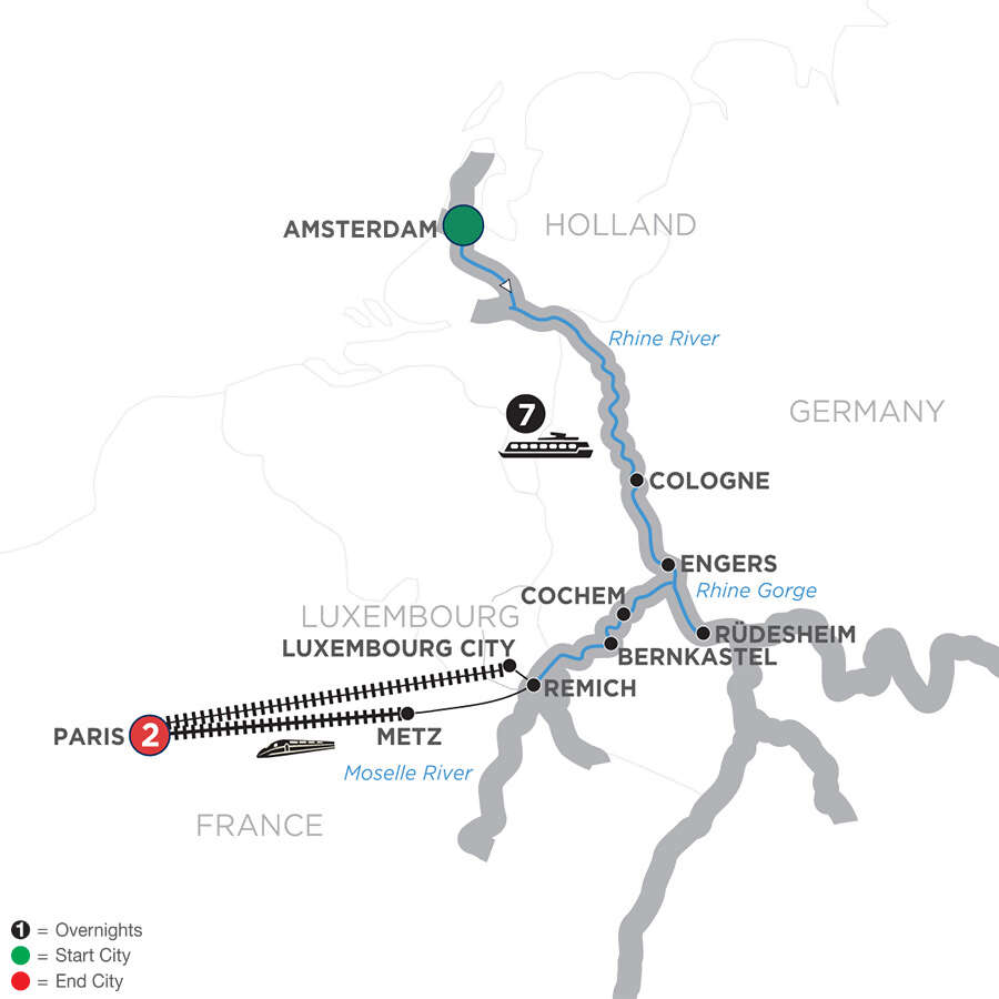 Canals, Vineyards & Castles with 2 Nights Paris – Southbound