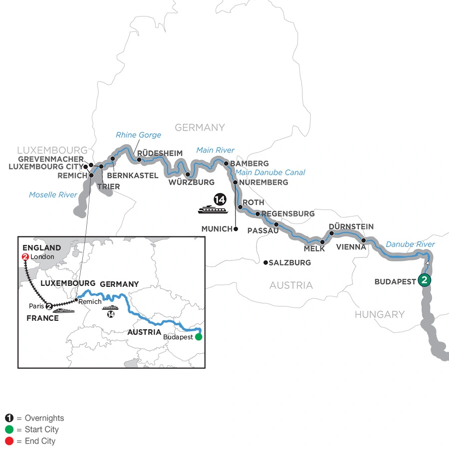 Jewels of Central Europe & Jewish Heritage with 2 Nights Paris & 2 Nights London