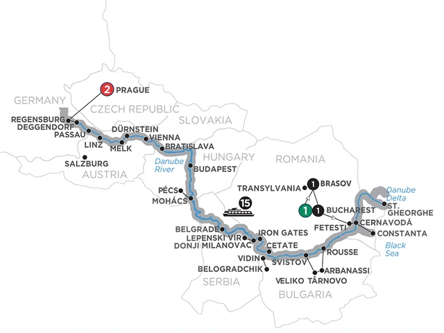 From the Danube Delta to Prague with Habsburg Royalty & 2 Nights Transylvania