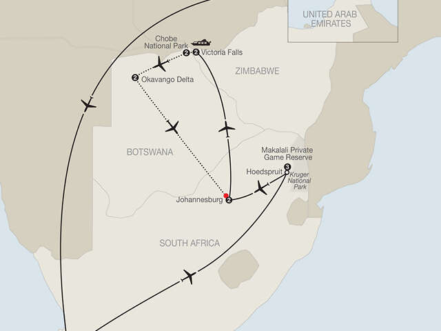 Splendors of South Africa & Victoria Falls with Dubai & Botswana