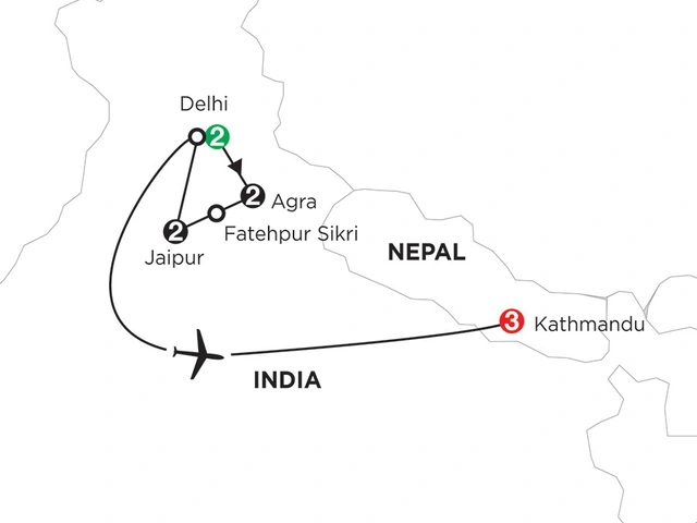 India's Golden Triangle with Kathmandu