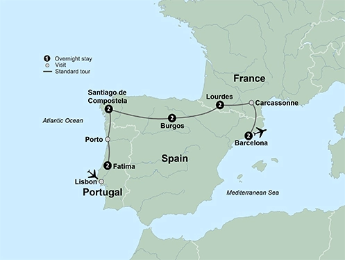 Pilgrimage to Portugal, Spain & France featuring Santiago de Compostela