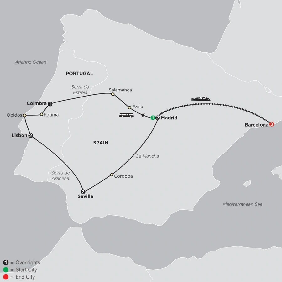 Lisbon, Seville & Madrid with Barcelona