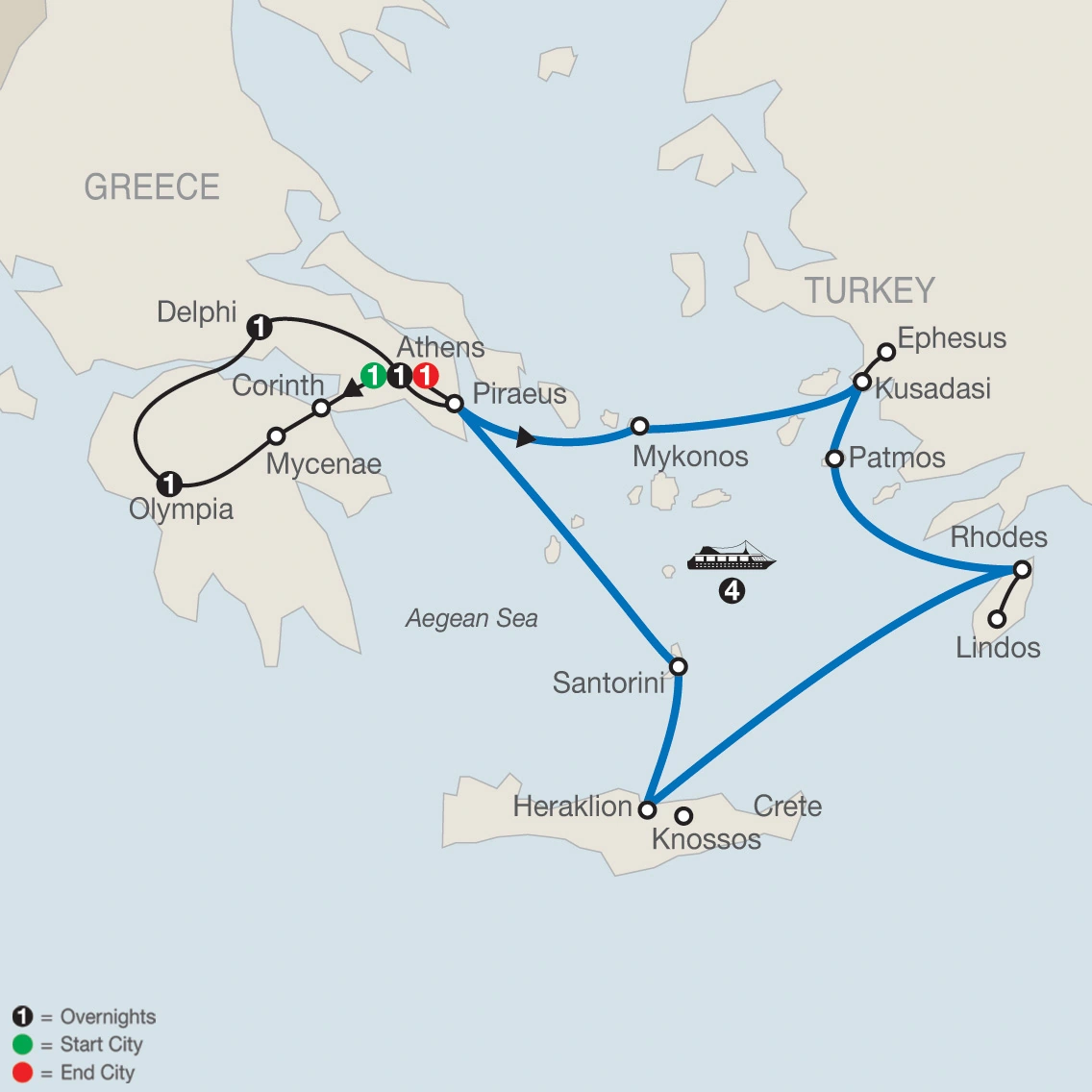 Greek Escape with 4-Night Iconic Aegean Cruise