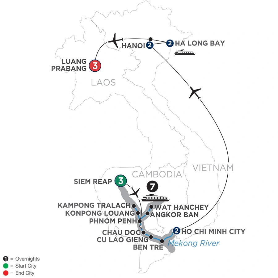 The Heart of Cambodia & Vietnam with Luang Prabang – Southbound