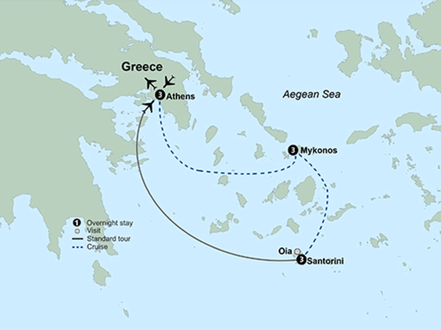 Greece Island Hopper featuring Athens, Mykonos and Santorini