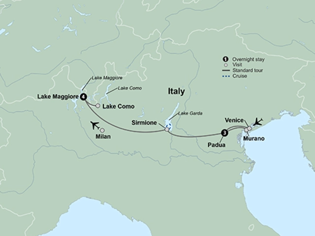 Northern Italy and Its Lakes featuring Padua and Venice