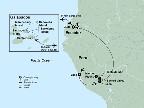 Machu Picchu & Galapagos Wonders featuring a 4-Night Cruise