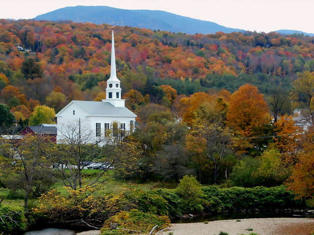 Autumn in Vermont featuring Lake Champlain and the Adirondacks