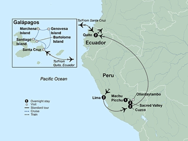 Machu Picchu & Galapagos Wonders featuring a 4-Night Cruise