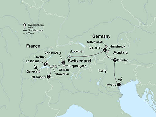 Peaks of Europe: The Alps to The Dolomites featuring France, Switzerland, Austria, Germany and Italy