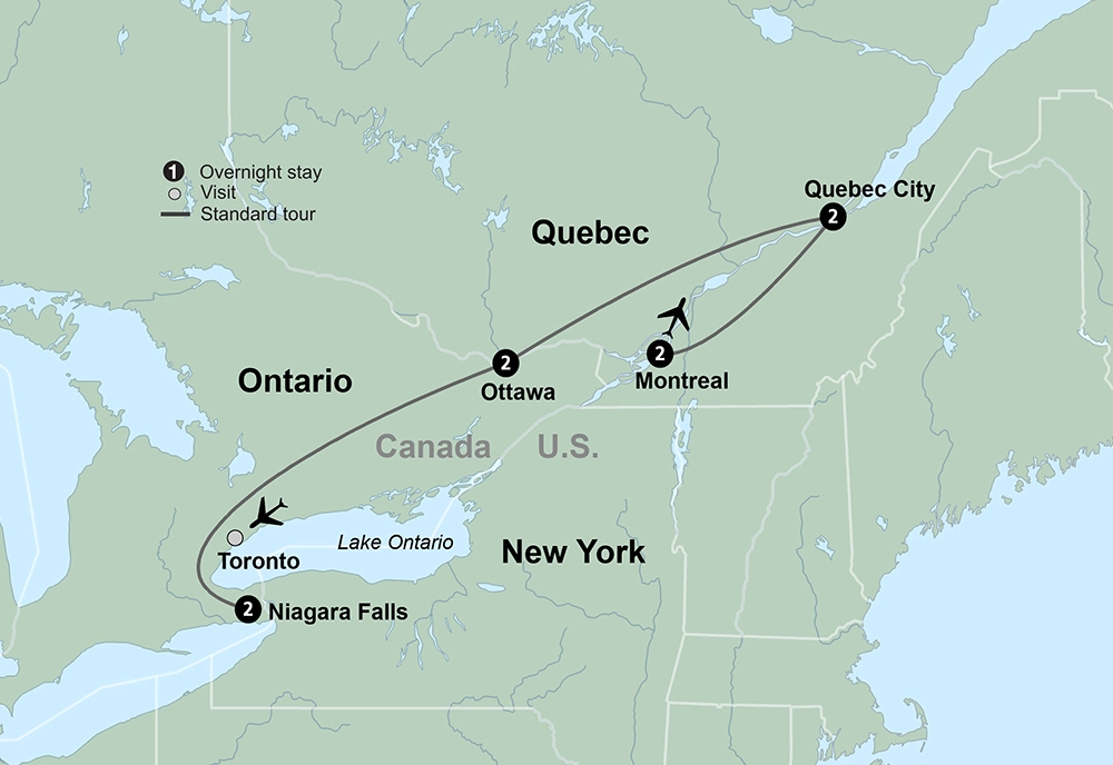 The Best of Eastern Canada featuring Niagara Falls, Ottawa, Quebec City & Montreal