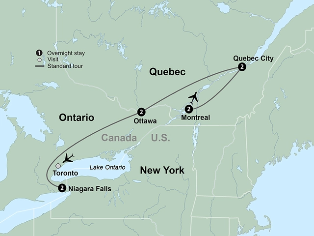 The Best of Eastern Canada featuring Niagara Falls, Ottawa, Quebec City & Montreal