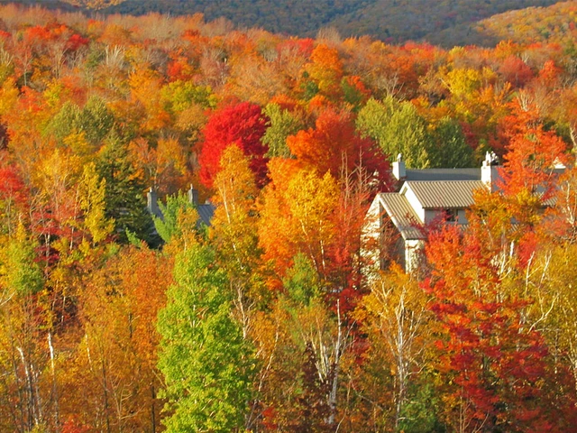 Autumn in Vermont featuring Lake Champlain and the Adirondacks