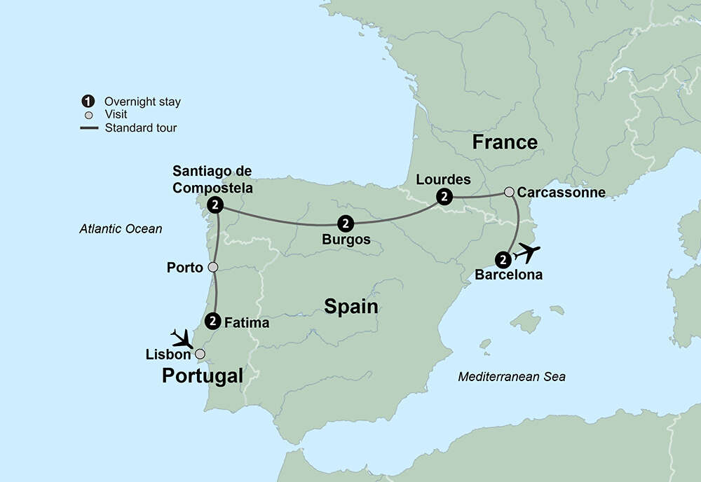 Pilgrimage to Portugal, Spain & France featuring Santiago de Compostela