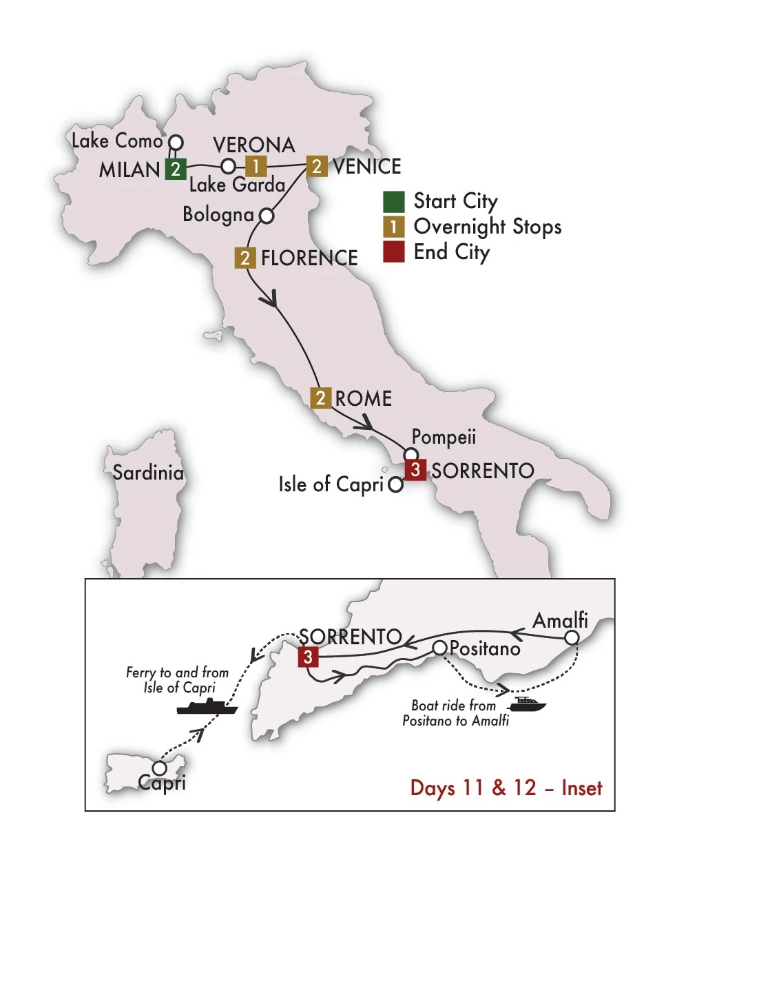 2026 Grand Tour - Italian Lakes to Amalfi Coast - 13 Days/12 Nights