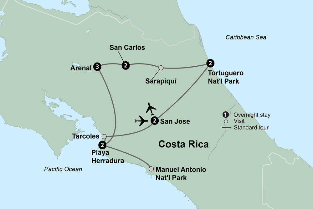 Costa Rica: A World of Nature featuring Tortuguero National Park, Arenal Volcano & Manuel Antonio National Park