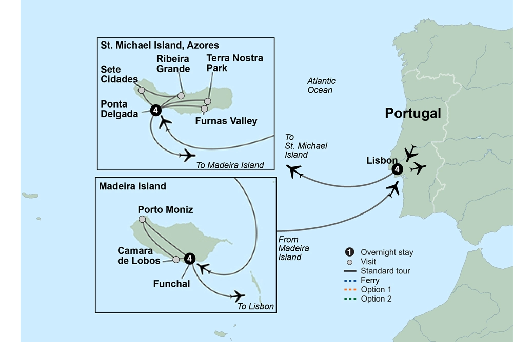 Portugal and Its Islands featuring Lisbon, Azores & Madeira Islands