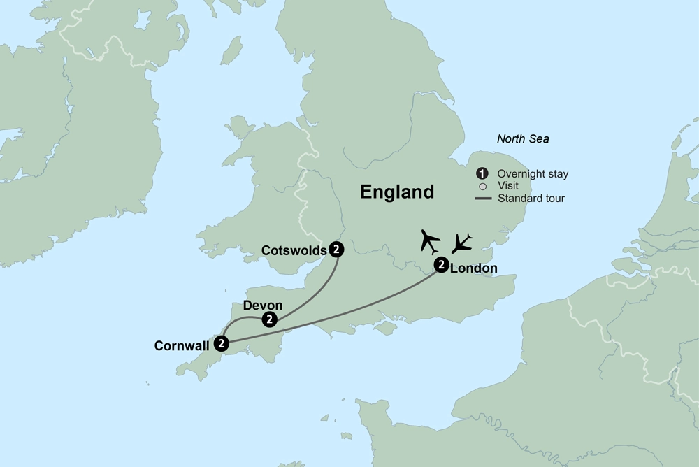 Shades of the English Countryside featuring London, Cornwall & The Cotswolds