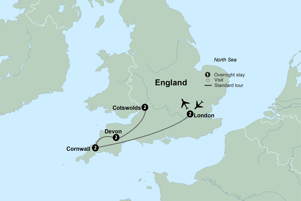 Shades of the English Countryside featuring London, Cornwall & The Cotswolds