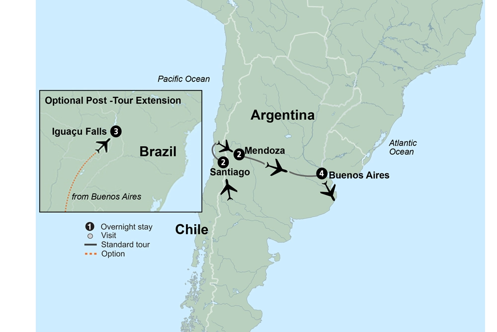 Essential South America featuring Chile, the Mendoza Wine Region & Buenos Aires