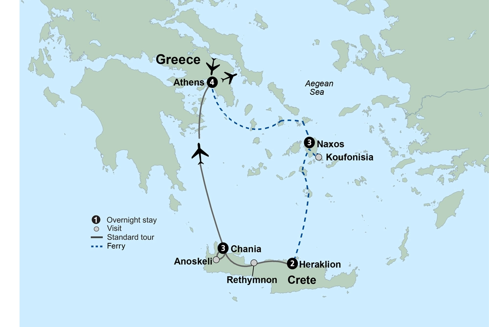 Gems of Greece: Athens, Naxos & Crete