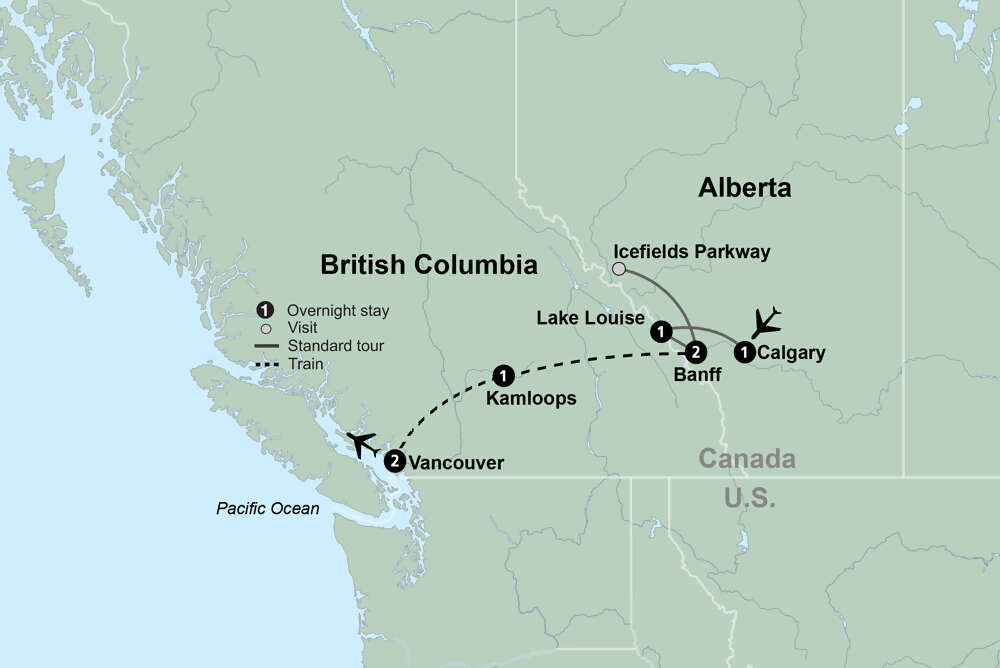 Canadian Rockies featuring Rocky Mountaineer Westbound