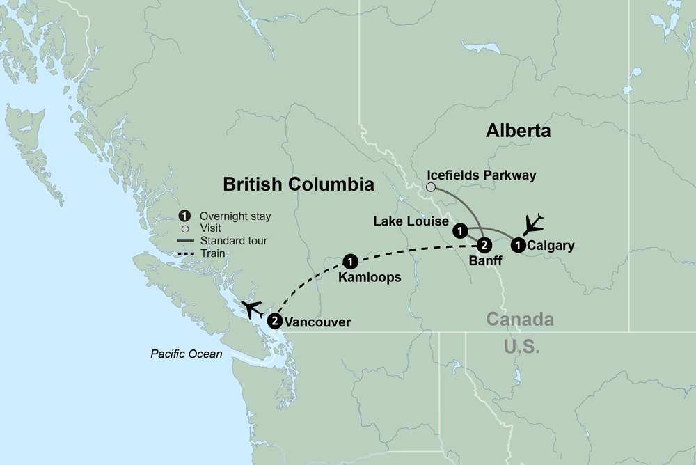 Canadian Rockies featuring Rocky Mountaineer Westbound