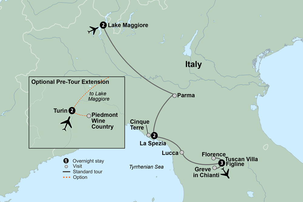 Tuscany, Lake Maggiore & the Italian Riviera